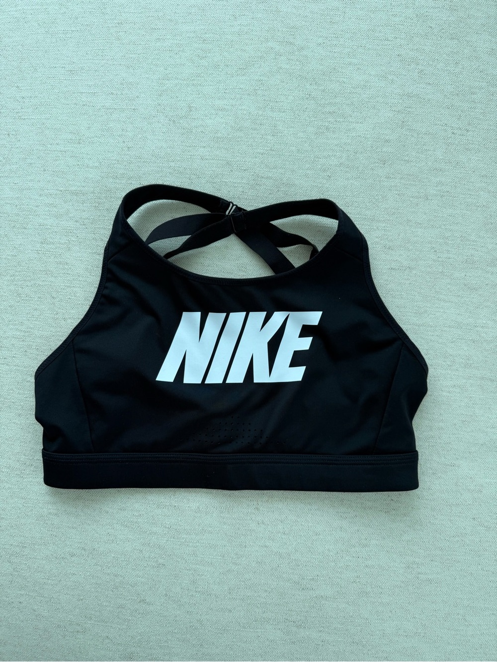 Nike Black Sports Bra with White Logo